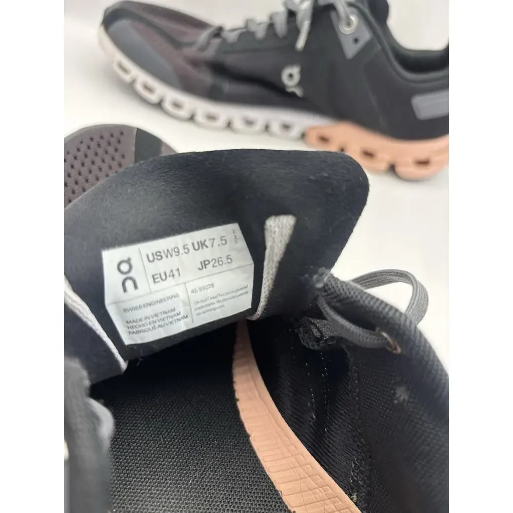 On Cloud Running Cloud flow Black And Pink Sneakers Women Size 9.5